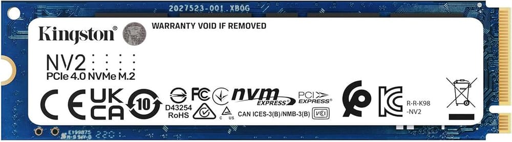 SSD Kingston NV2, 1TB, M.2 2280, NVMe PCIe 4.0 x4, Leitura: 3.500MB/s, Gravação: 2.100MB/s - SNV2S/1000G