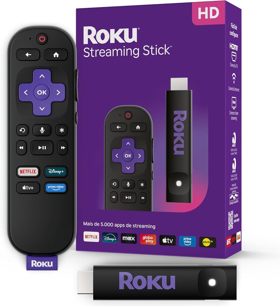 Roku Express 4K - Dispositivo de Streaming Ultra HD 4K com HDR e Controle Remoto
