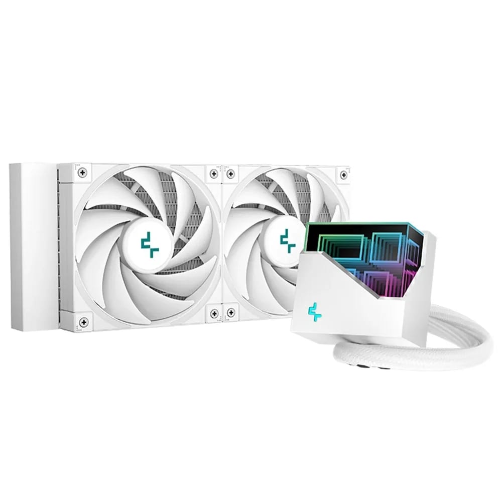 Water Cooler DeepCool LT520 240mm ARGB - Radiador 240mm, 2 Fans FK120 PWM, Bomba 3100 RPM, Bloco Infinity Mirror, Intel/AMD - R-LT520-BKAMNF-G-1