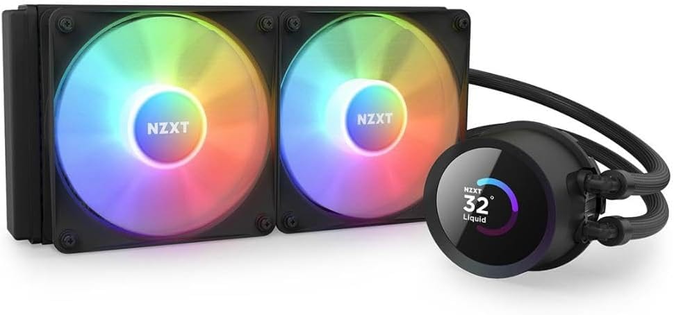 Water Cooler NZXT Kraken 240 RGB - Radiador 240mm, Display LCD 1.54", 2 Fans F120 RGB Core, Bomba Asetek, Controle CAM, Intel/AMD - RL-KR240-B1