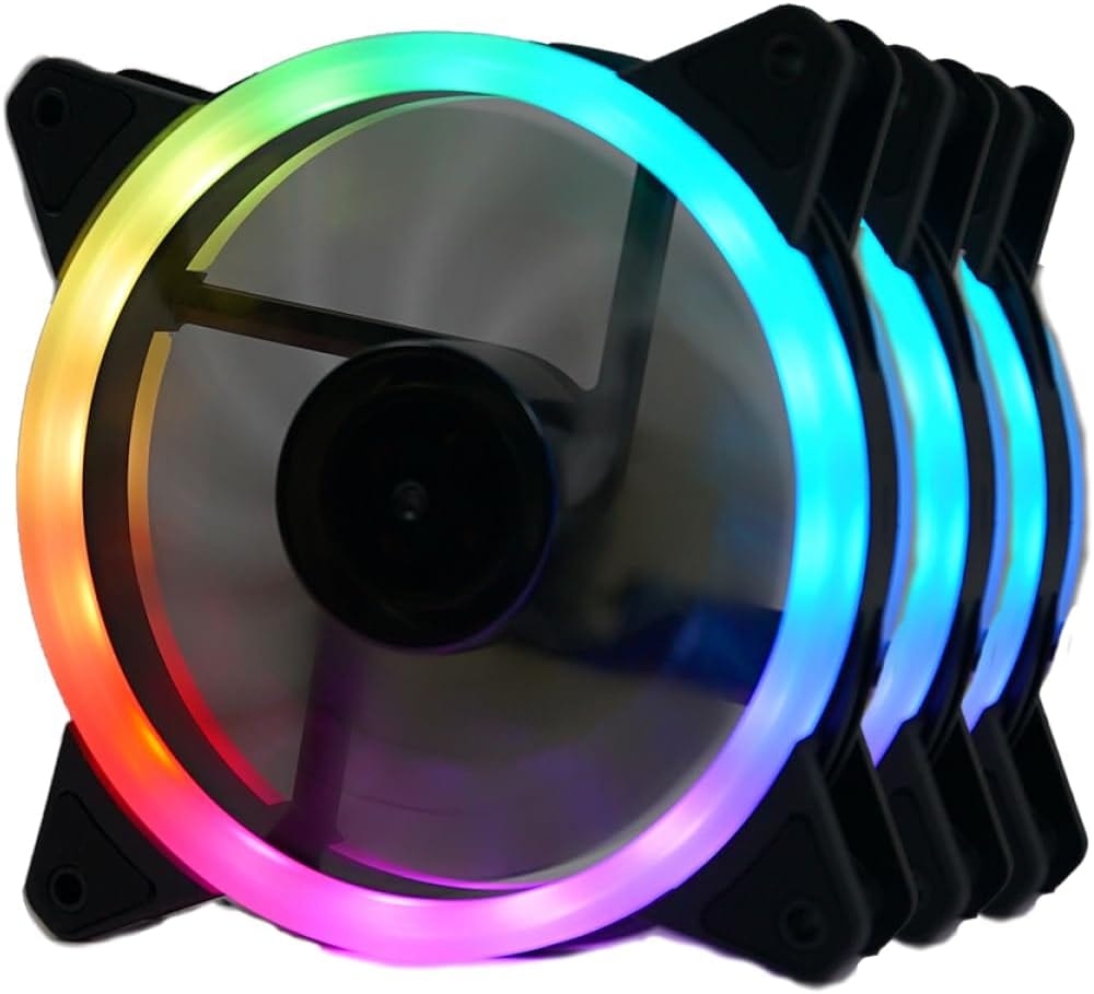 Kit 3 Fans Redragon RGB 120mm com Controladora e Controle Remoto - Ventoinhas 120mm, 1200 RPM, Rolamento Hidráulico, Sincronização RGB