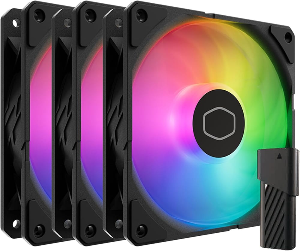 Fan Cooler Master SickleFlow 120 ARGB - Ventoinha 120mm, 650-1800 RPM, 62 CFM, 2.5 mmH2O, PWM 4 Pinos, ARGB 3 Pinos - MFX-B2DN-18NPA-R1