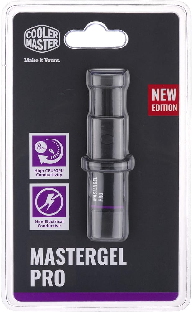 Pasta Térmica Cooler Master MasterGel Pro 1.5g - Condutividade 8 W/mK, Cinza, com Espátula/Limpador - MGY-ZOSG-N15M-R2