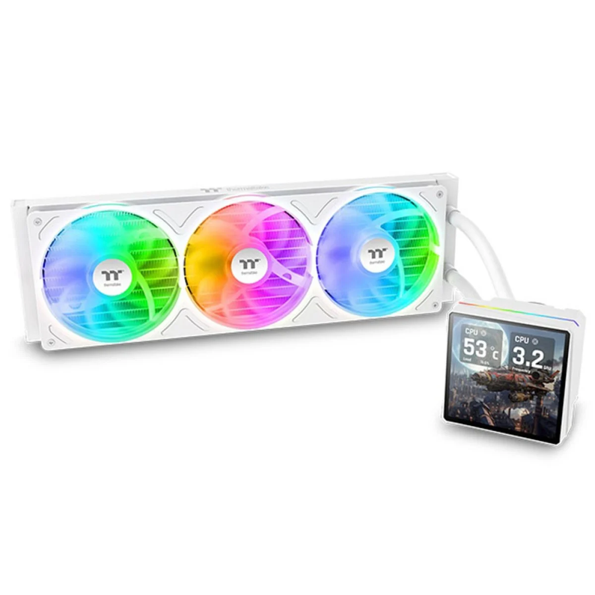 Water Cooler Thermaltake TH360 V3 ULTRA ARGB Sync 360mm LCD 2.1" Branco