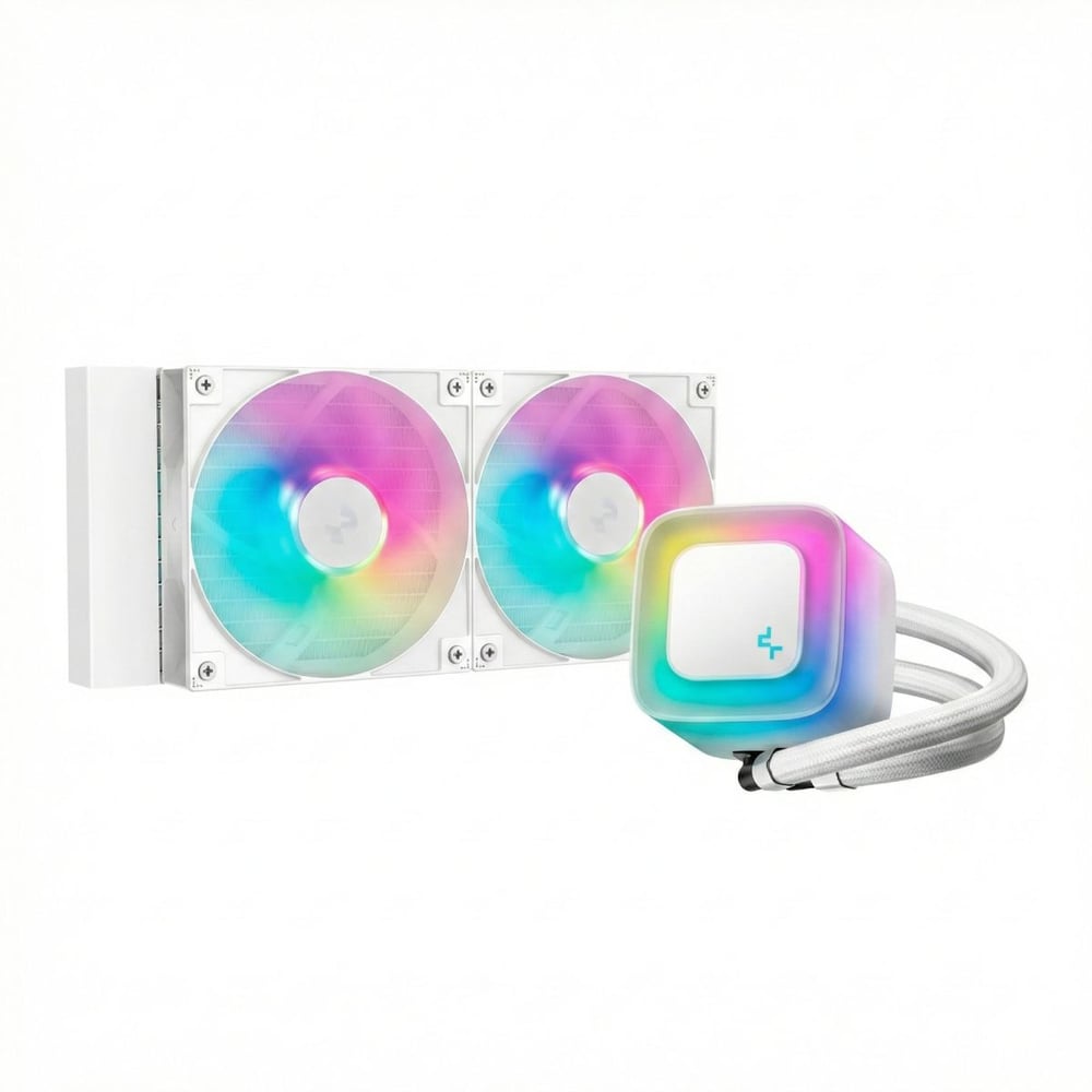 Water Cooler DeepCool LE240 V2 240mm RGB, 2 Fans 120mm PWM, Intel/AMD, Branco - LE240-WHAMMN-G-2