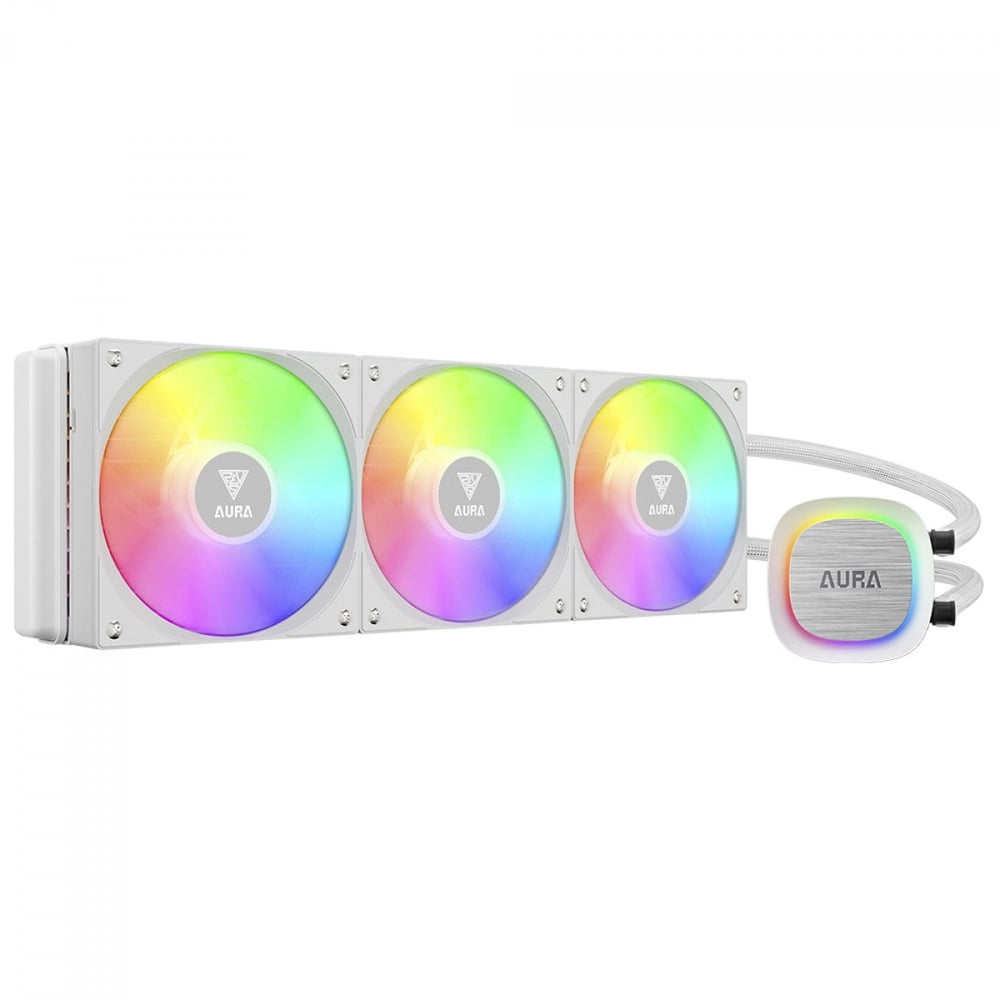 Water Cooler Gamdias Aura GL360 V2 360mm ARGB, 3 Fans 120mm, Intel/AMD, Branco - AURA-GL360-V2