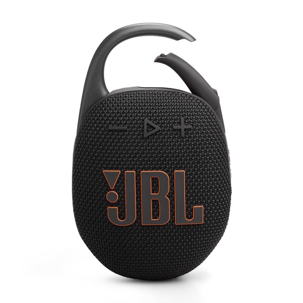 Caixa de Som Portátil JBL Clip 5, Bluetooth 5.3, 7W RMS, À Prova d'Água IP67, Mosquetão Integrado, Até 15h, Preto - JBLCLIP5