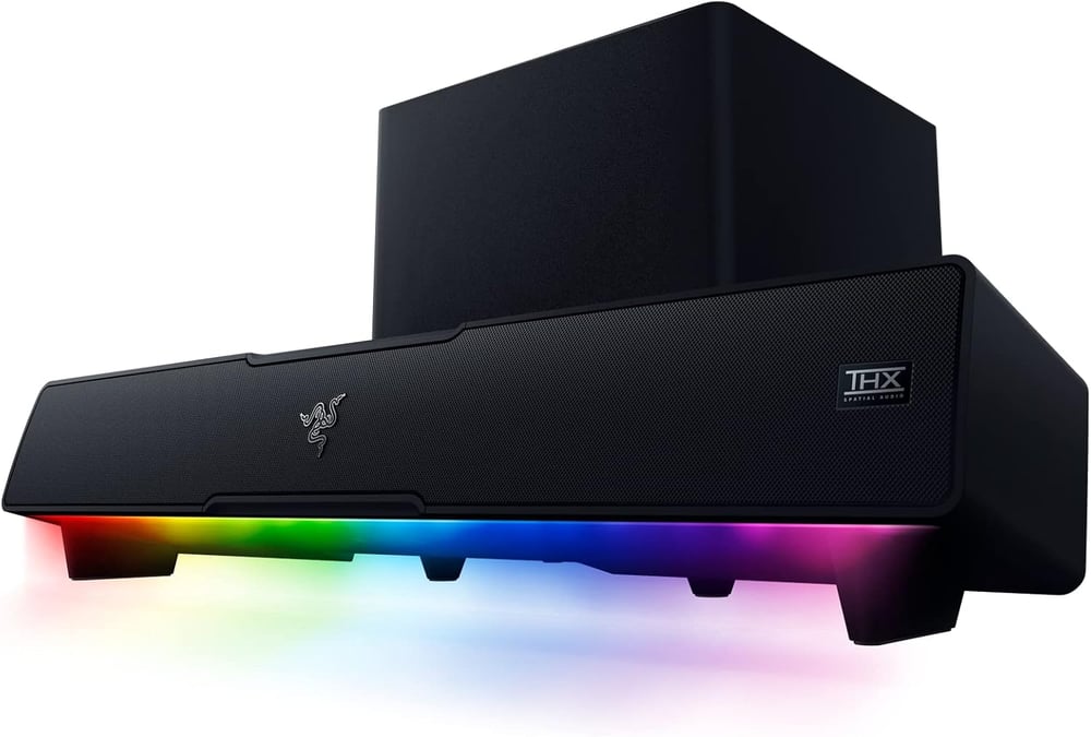 Soundbar Gamer Razer Leviathan V2 com Subwoofer, THX Spatial Audio 7.1, Chroma RGB e Bluetooth 5.2