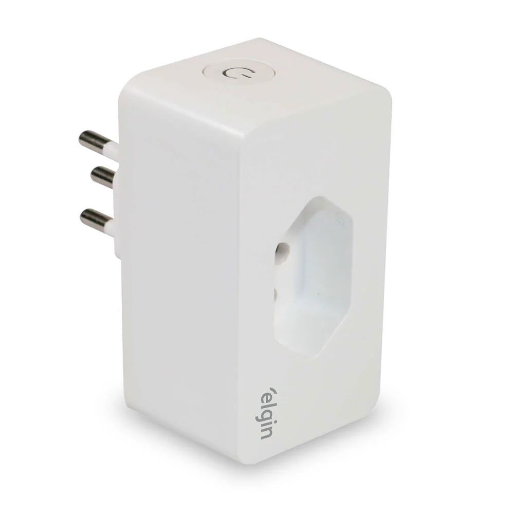 Tomada Inteligente Wi-Fi Elgin - Plugue Smart Bivolt 10A 2500W, Controle por App e Voz, Compatível com Alexa e Google