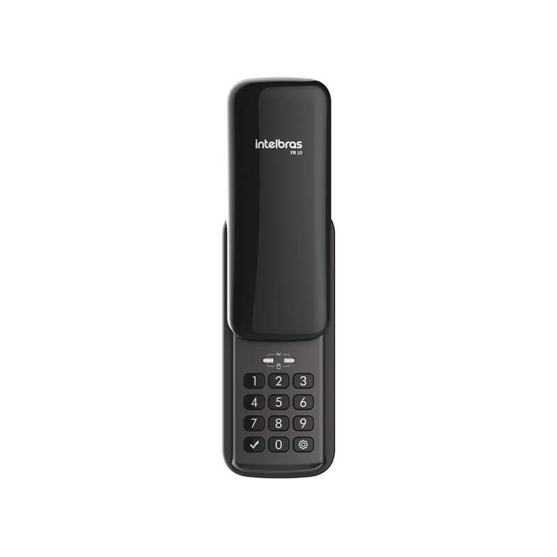 Fechadura Digital de Sobrepor Intelbras FR 10 - Abertura por Senha, Trancamento Automático e Alarme de Violação, Preta