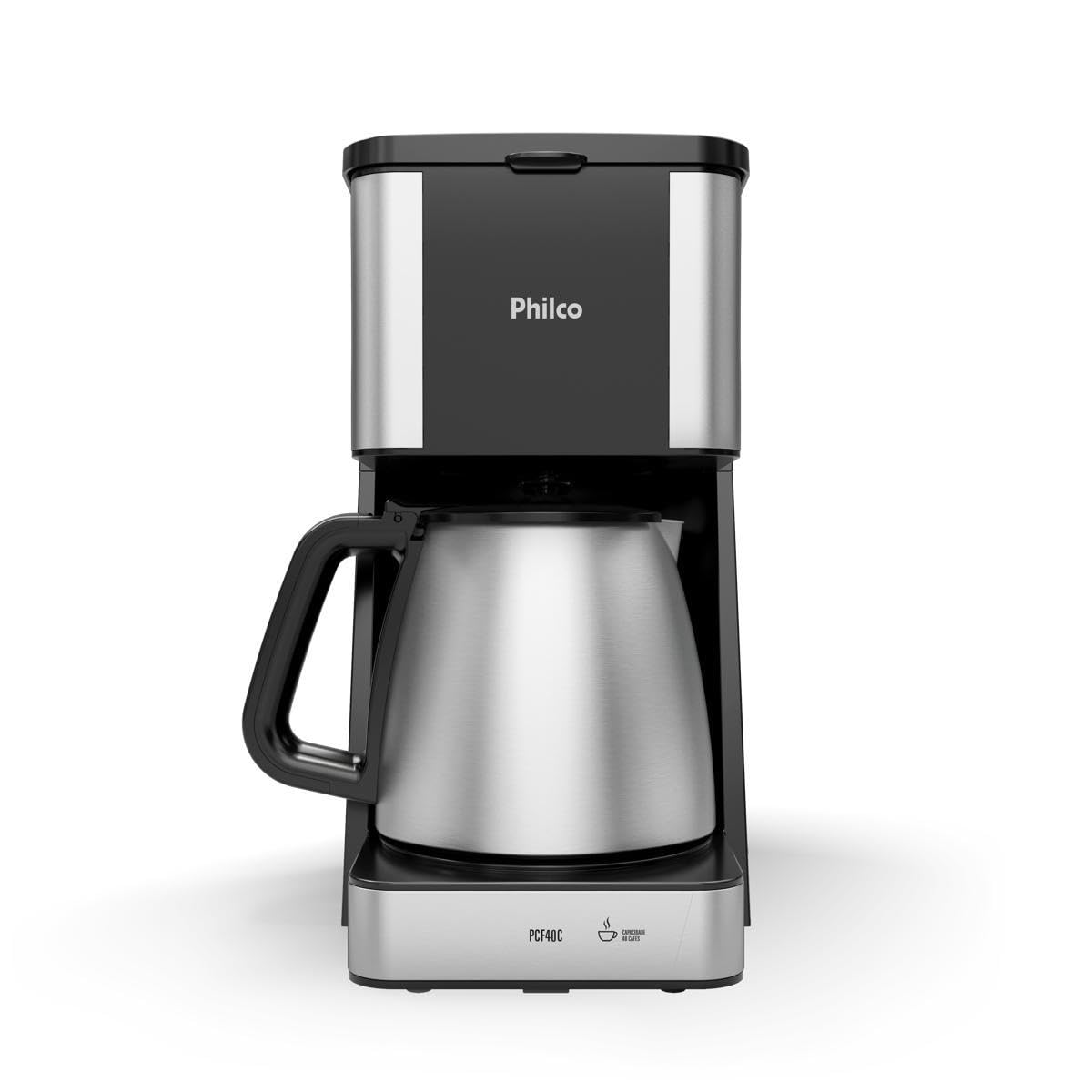 Cafeteira Elétrica Philco PCF40C 40 Cafezinhos 1,6L 950W Jarra em Alumínio/Inox Preto 127V