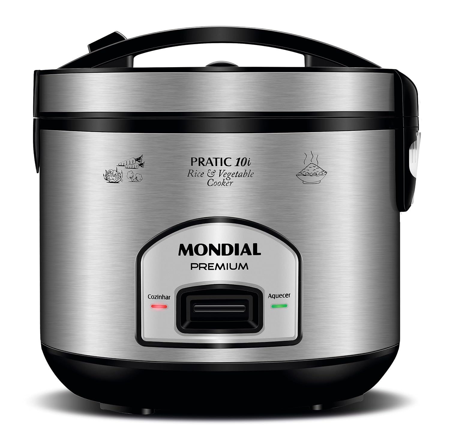 Panela Elétrica de Arroz Mondial Pratic 10i PE-42-10X 700W 10 Xícaras Preto/Inox 220V