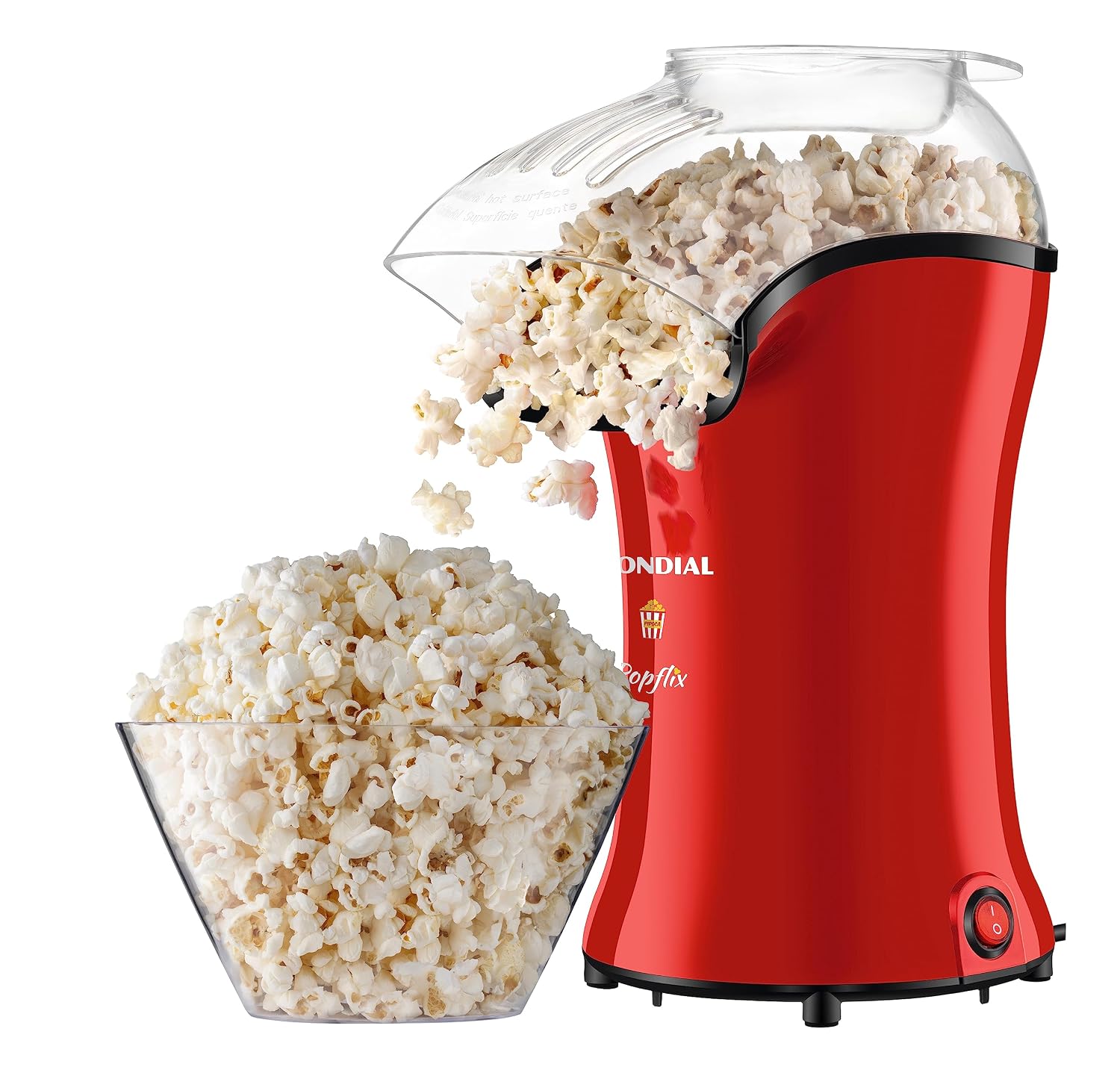 Pipoqueira Elétrica Sem Óleo Mondial Popflix PP-03 1200W Vermelho 127V