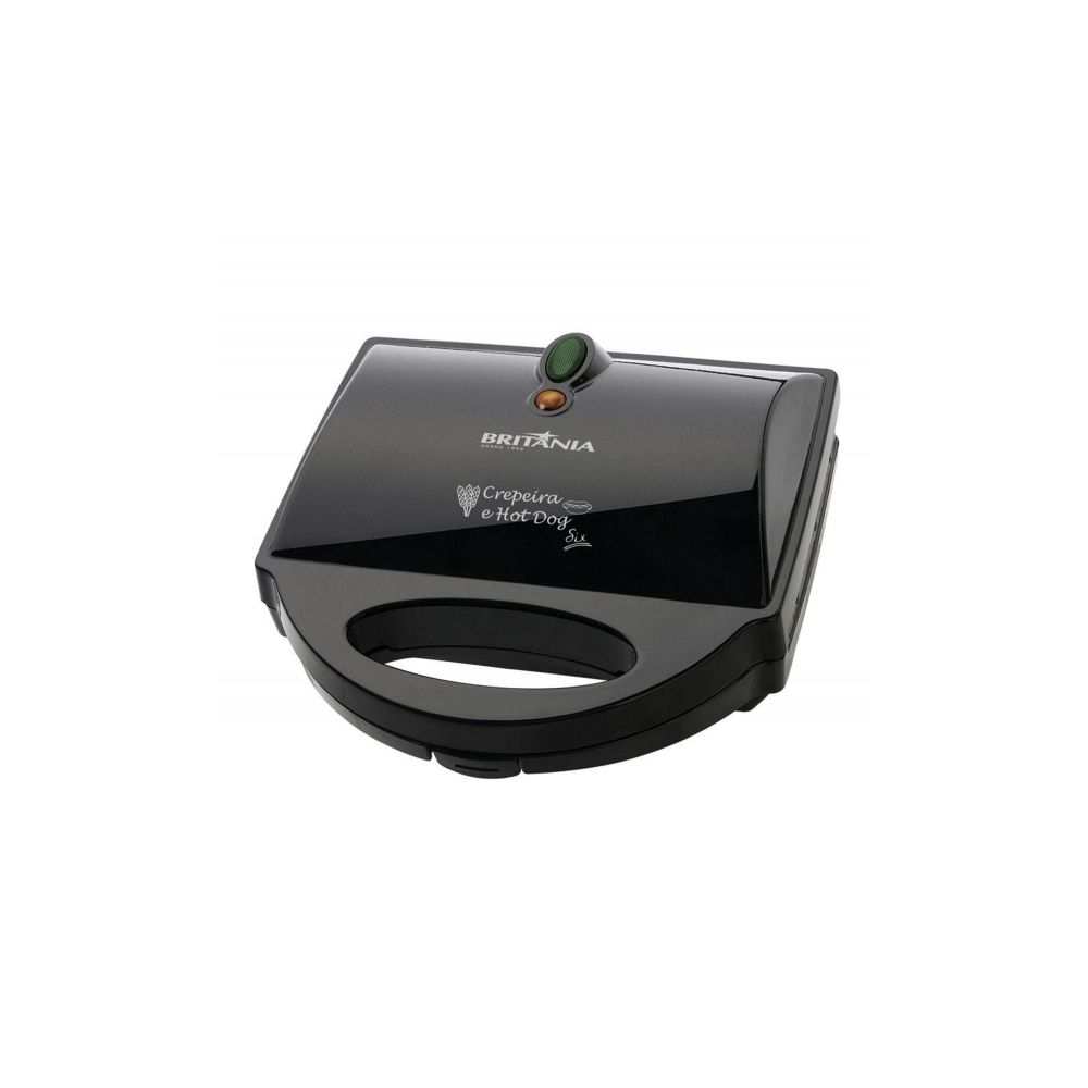 Crepeira Elétrica Britânia Six para 6 Crepes / Hot Dog Revestimento Antiaderente Preta 220V