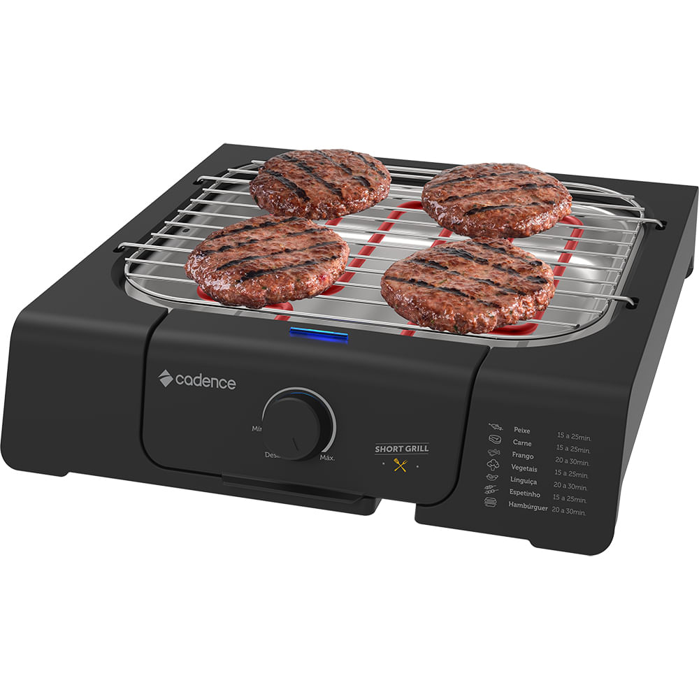 Churrasqueira / Grill de Mesa Elétrico Cadence Short Grill GRL805 Antiaderente 127V