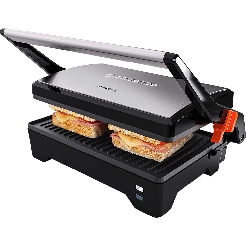 Chapa / Grill Elétrico Cadence Inox Chapa Firme 2 em 1 GRL621 1600W Inox 127V