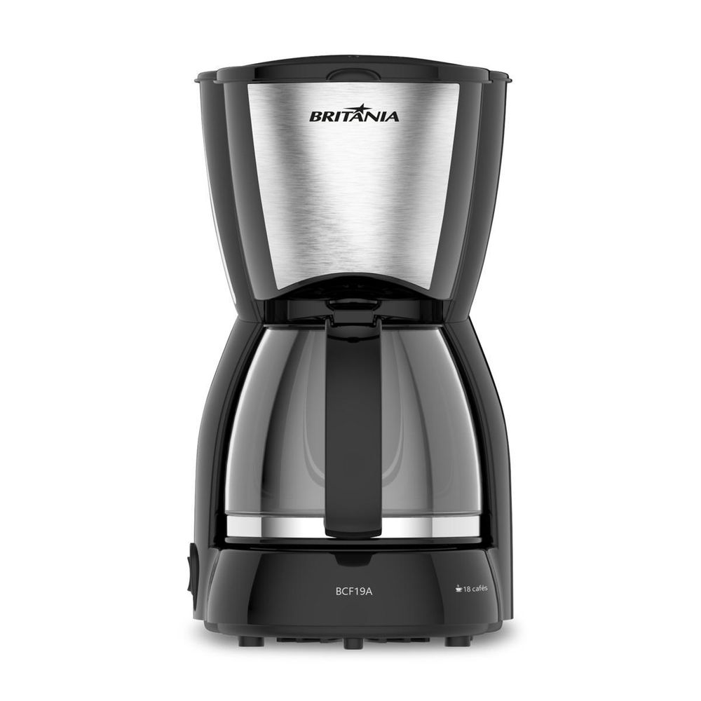 Cafeteira Elétrica Britânia BCF19A 550W 18 Cafezinhos Jarra de Vidro Preta 127V