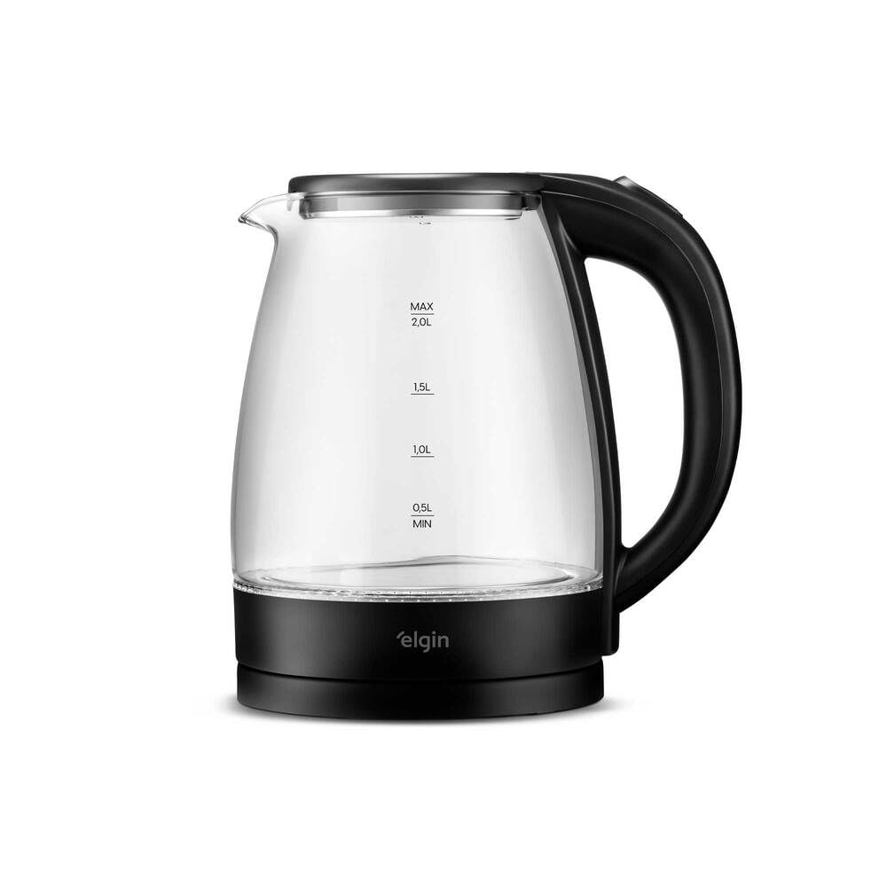 Chaleira Elétrica Elgin Visio Glass 2L 1200W Jarra de Vidro com Iluminação 110V