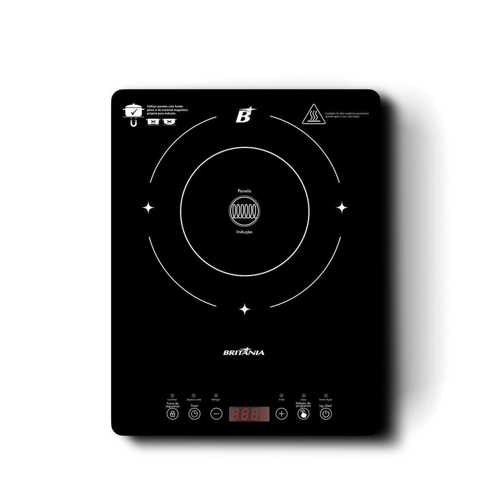 Cooktop Portatil de Inducao Britania BCT10A 1 Boca Preto 127V