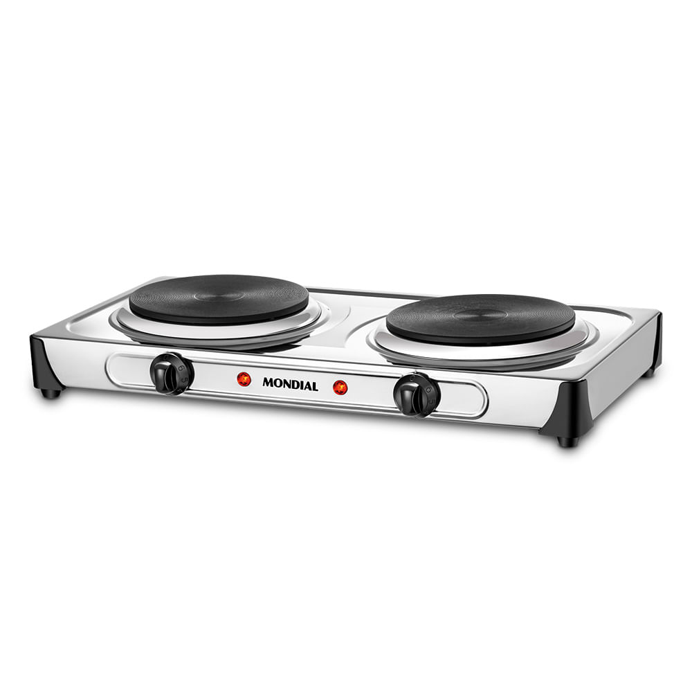 Fogao Eletrico Fast Cook Due Mondial Inox 2 Bocas 2000W FE-03 110V