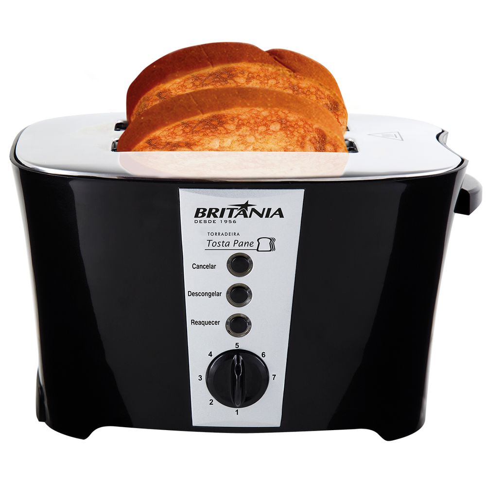Torradeira Britania Tosta Pane 800W Preta 220V
