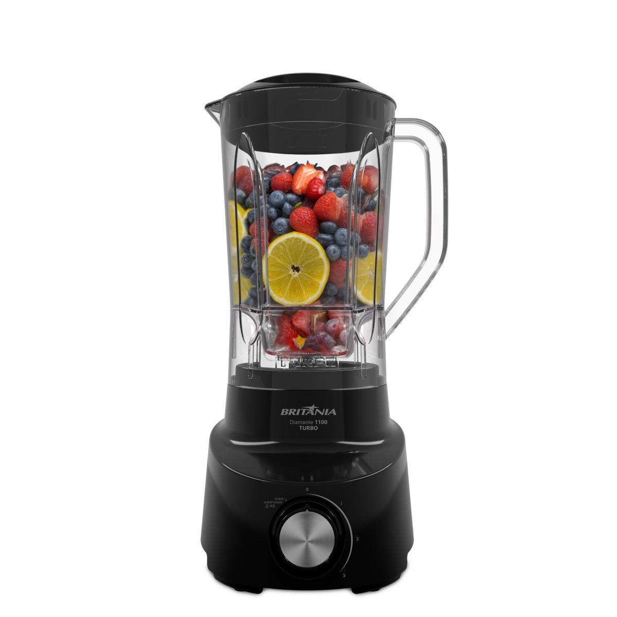 Liquidificador Britania Diamante 1100 600W 2,6L 4 Velocidades Preto 127V