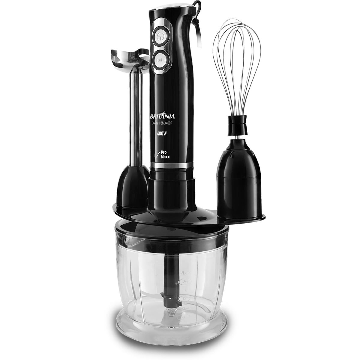Mixer 3 em 1 Britania BMX400P 400W 2 Velocidades + Turbo Preto 110V