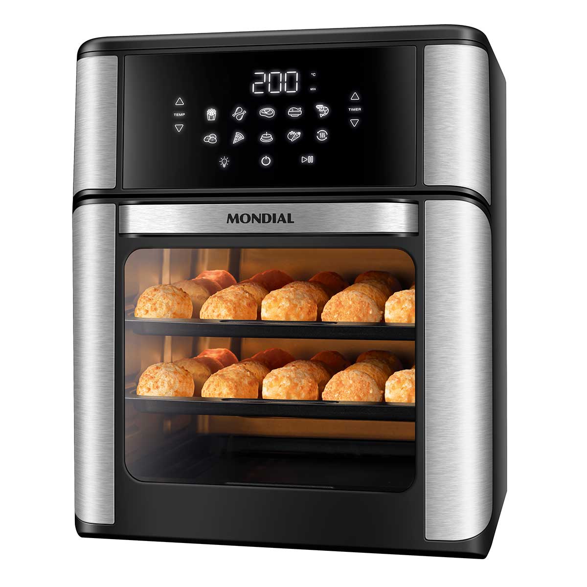 Air Fryer Forno Oven Mondial AFON-12L-BI 12 Litros 2000W Preto/Inox 110V