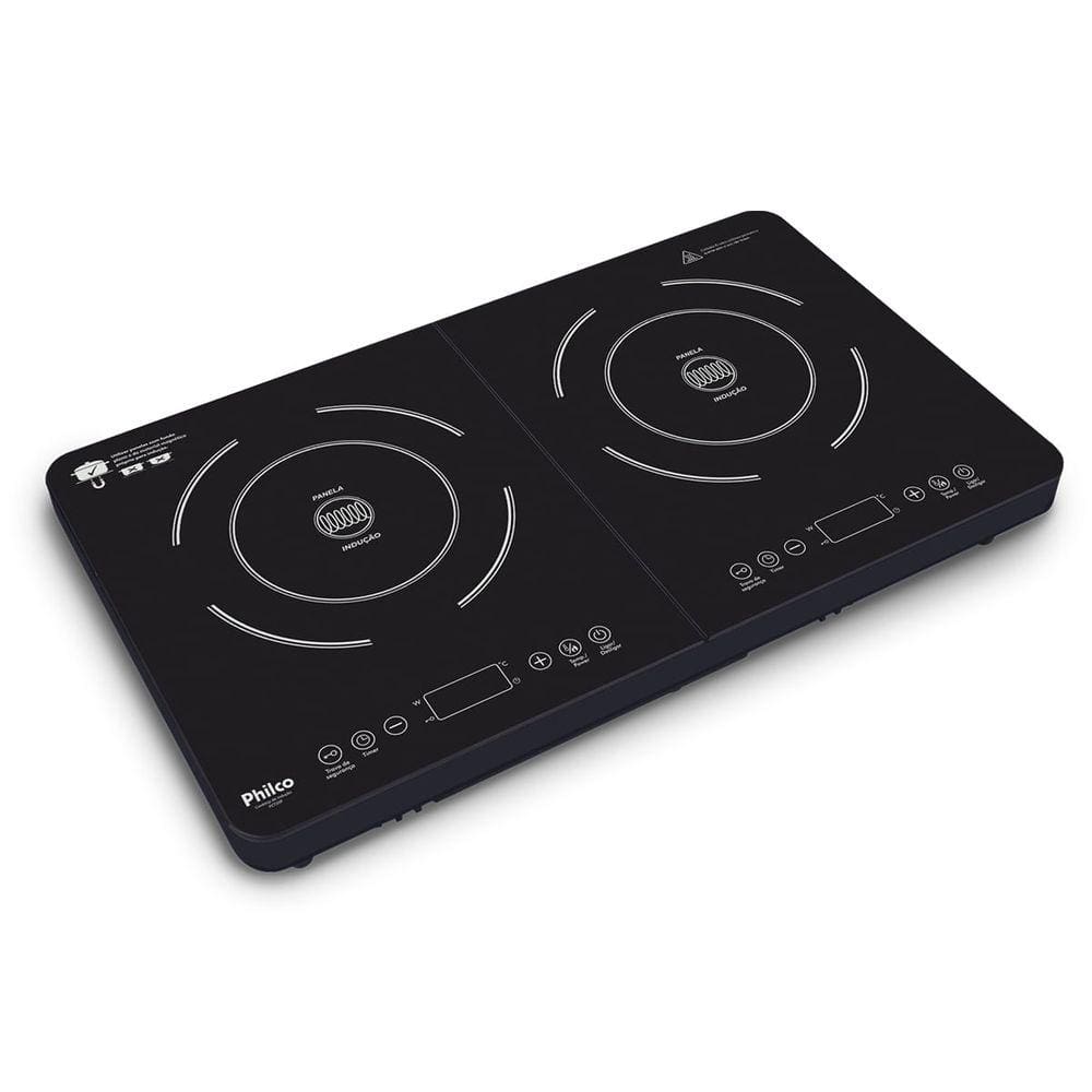 Cooktop de Indução Portátil Philco PCT20P 2 Bocas 8 Níveis de Potência 110V