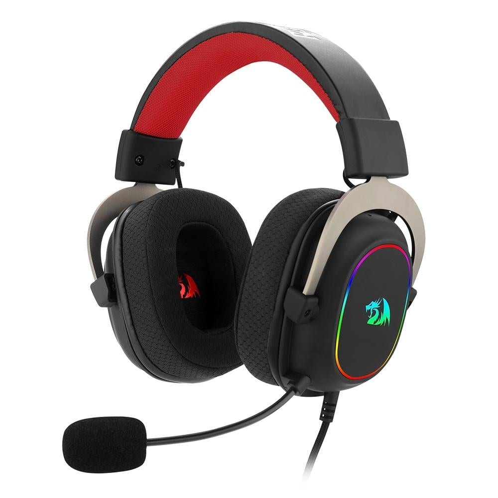 Headset Gamer Redragon Zeus X Chroma Mk.II, RGB, Som Surround 7.1, Drivers 53mm, USB, Preto e Vermelho - H510-RGB