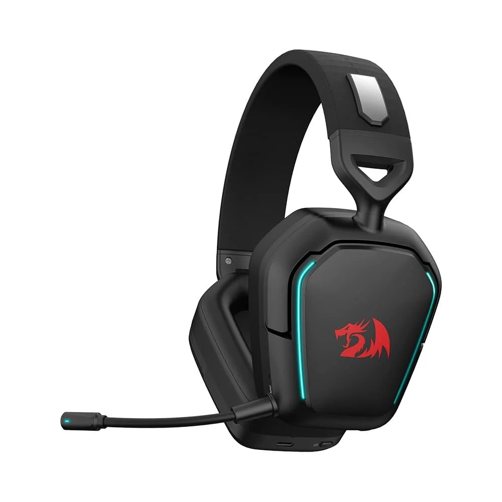 Headset Gamer Redragon Mira H868 Sem Fio 7.1 Bluetooth e 2.4GHz RGB Preto
