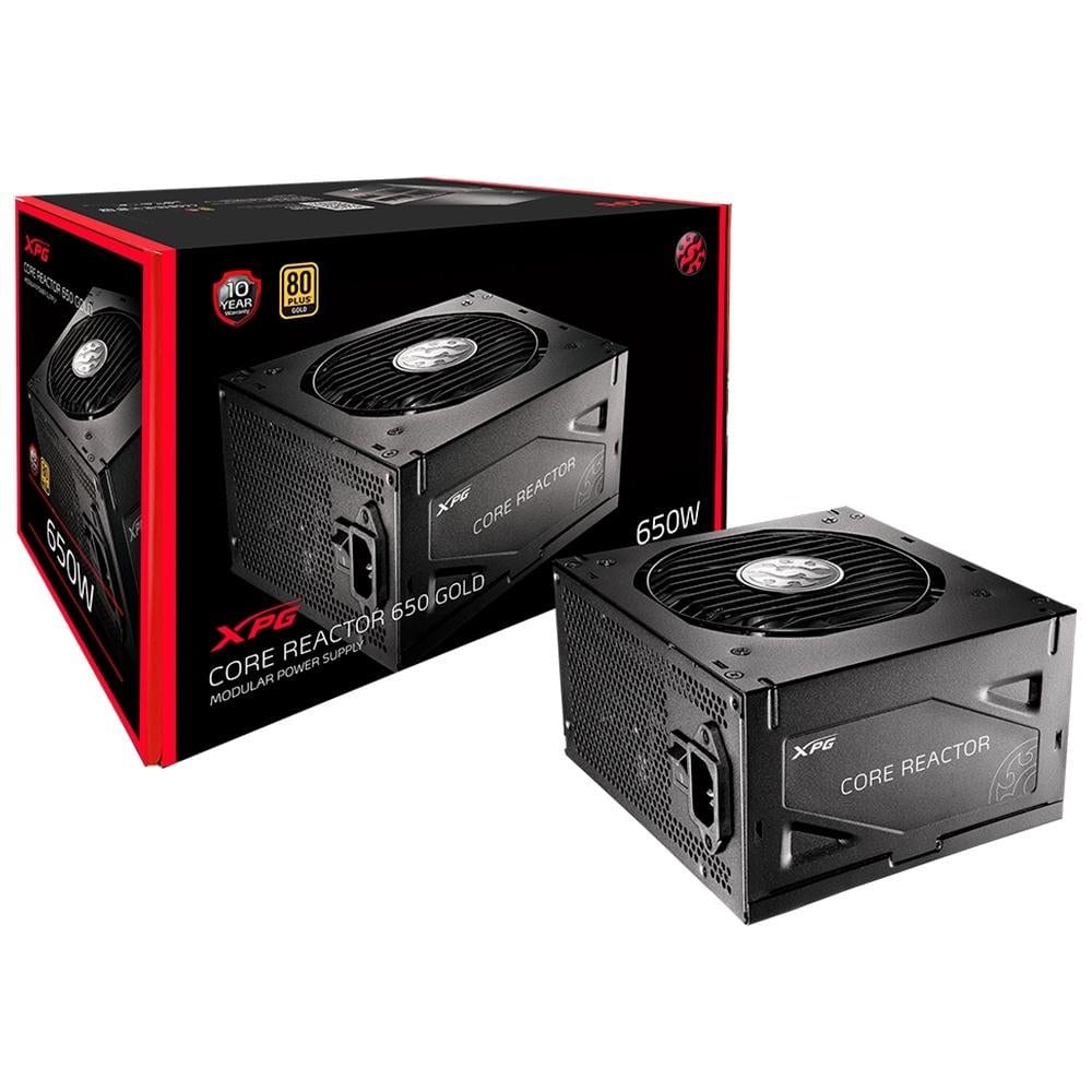 Fonte XPG Core Reactor 650W, 80 Plus Gold, Full Modular, Ventilador 120mm, Capacitores Japoneses 105°C, ATX - COREREACTOR650G-BKCUS