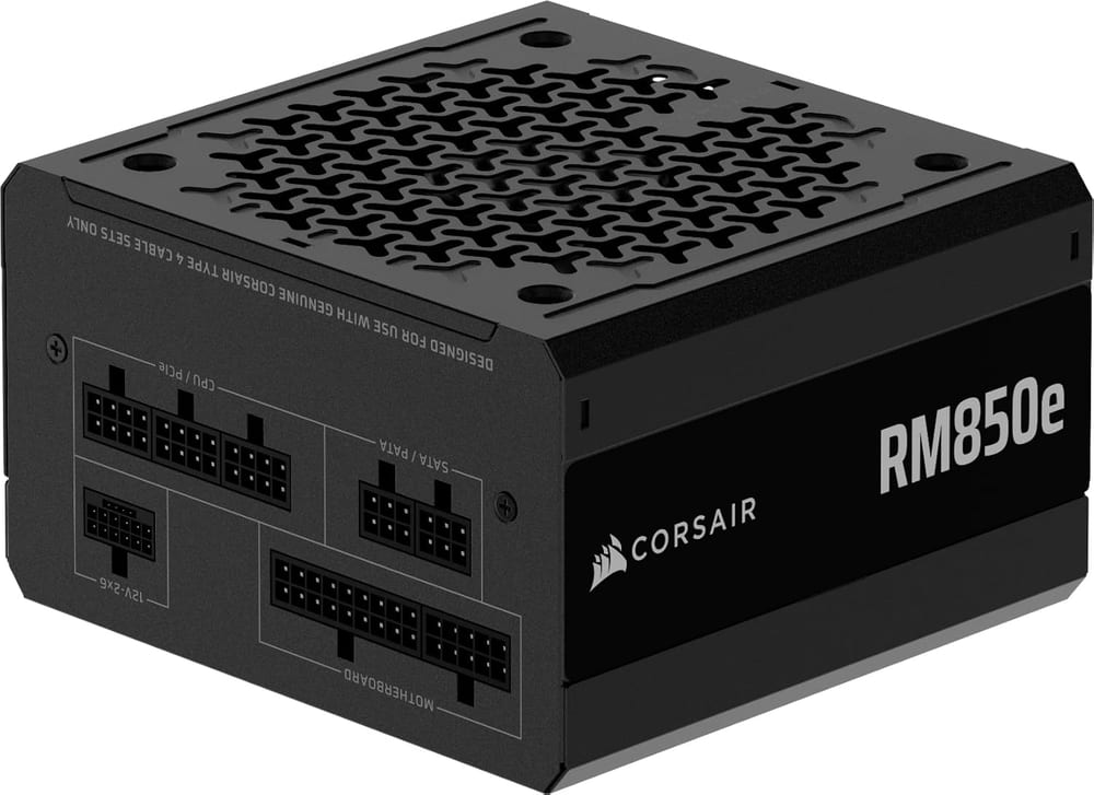 Fonte Corsair RM850e, 850W, 80 Plus Gold, Full Modular, Zero RPM, Ventilador 120mm, ATX 3.0 / PCIe 5.0 - CP-9020263