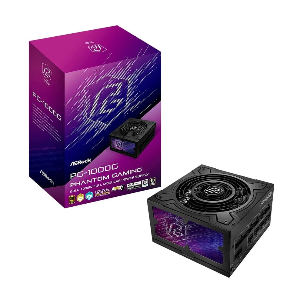 Fonte ASRock Phantom Gaming PG-1000G 1000W 80 Plus Gold Full Modular ATX 3.0