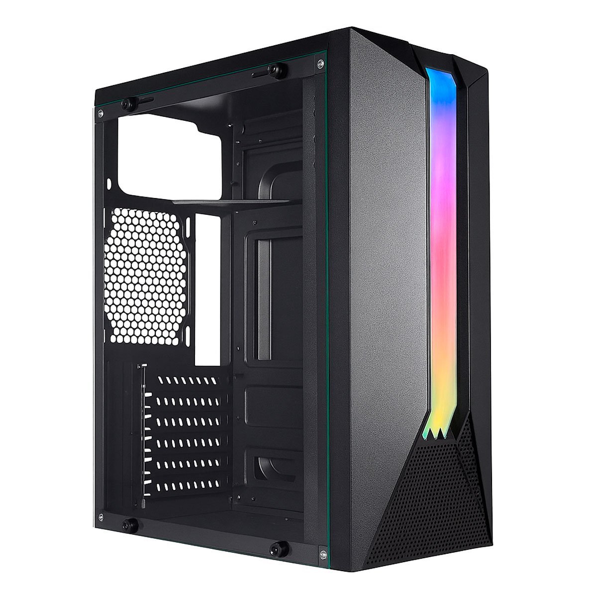 Gabinete Gamer K-Mex Bifrost 04AH Mid Tower, ATX, Lateral em Vidro Temperado, Painel Frontal RGB, Preto - CG04AH4RH010B0X