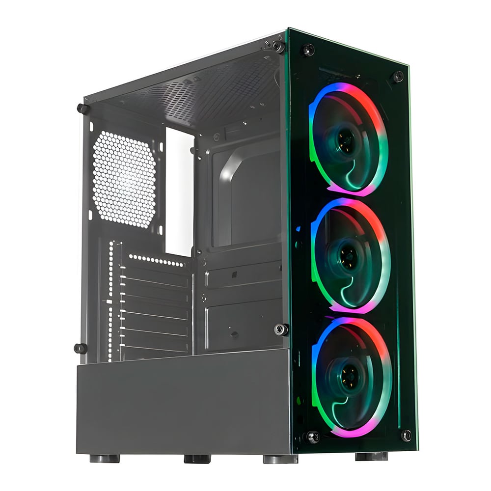 Gabinete Gamer K-Mex 10W5 Mid Tower, ATX, Lateral em Vidro Temperado, 3 Fans 120mm, Preto - CG10W5RH001CB0X