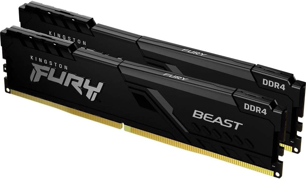 Memória Kingston Fury Beast 32GB (2x16GB) DDR4 3200MHz CL16 Preta - KF432C16BBK2/32