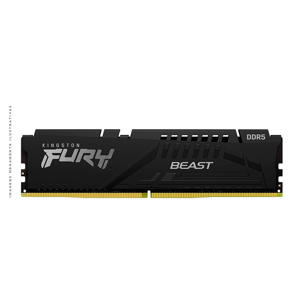 Memória Kingston Fury Beast 8GB DDR5 4800MHz CL38 XMP 3.0 Preta - KF548C38BB-8