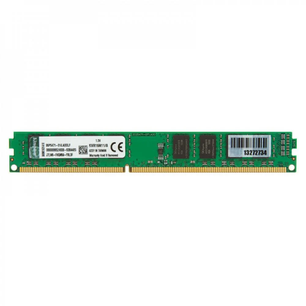 Memória Kingston 8GB DDR3 1600MHz CL11 Desktop DIMM KVR16N11/8