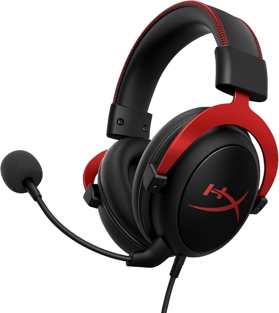 Headset Gamer HyperX Cloud II, Som Surround Virtual 7.1, Drivers 53mm, Placa de Som USB, Microfone Destacável, Estrutura de Alumínio - KHX-HSCP - Vermelho