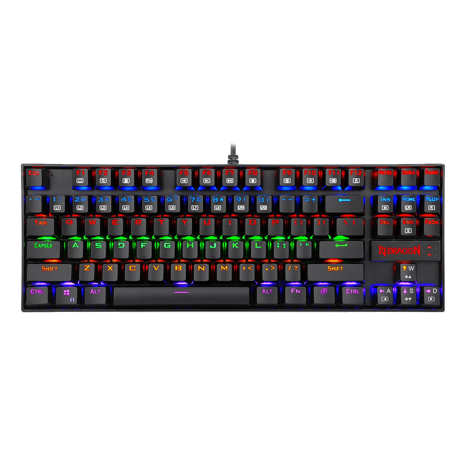 Teclado Mecânico Gamer Redragon Kumara K552 RGB Switch Outemu Brown Layout ABNT2 TKL