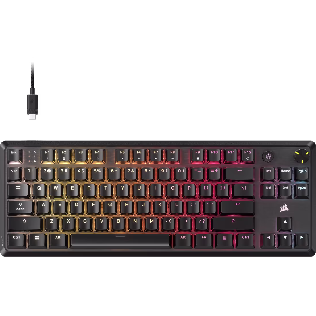Teclado Gamer Mecânico Corsair K70 Core TKL RGB Switch MLX Red Preto