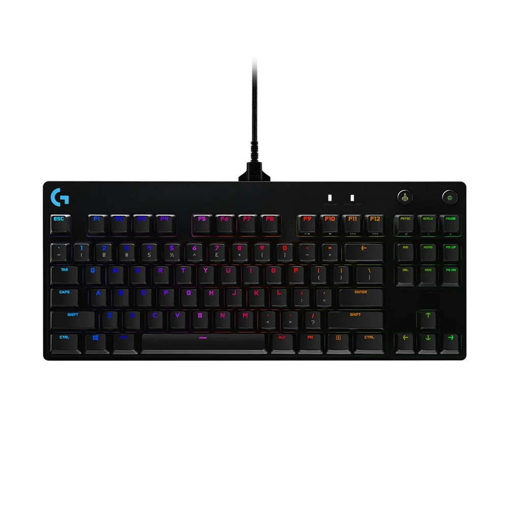 Teclado Mecânico Gamer Logitech G Pro TKL Switch GX Blue RGB Cabo Destacável