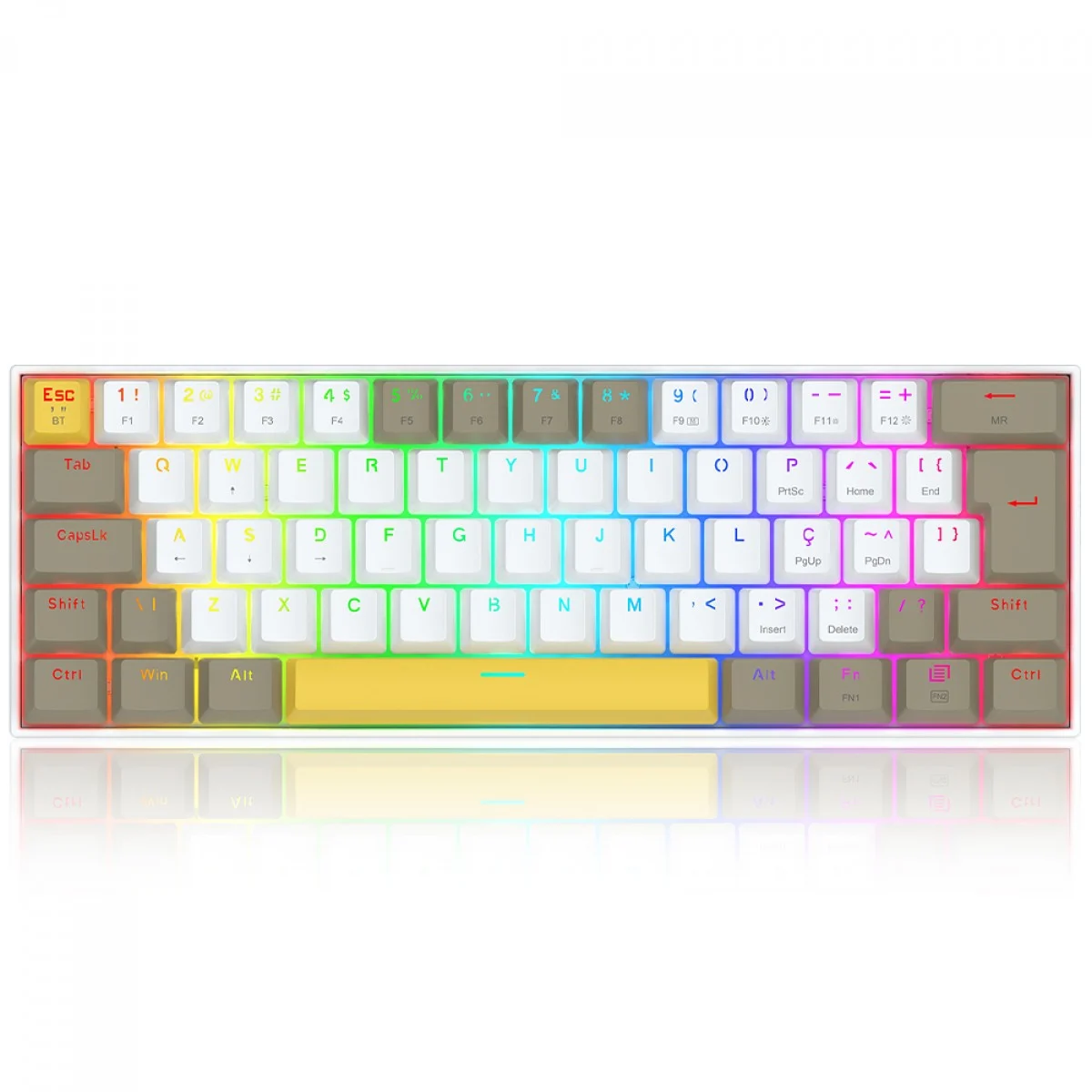 Teclado Mecânico Redragon Draconic Pro K530 60% Sem Fio, Switch Brown, RGB, ABNT2