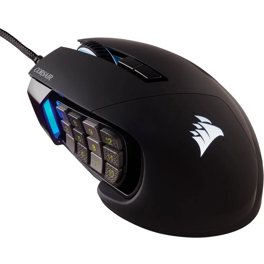 Mouse Gamer Corsair Scimitar RGB Elite 18000 DPI 17 Botões PMW3391 Preto