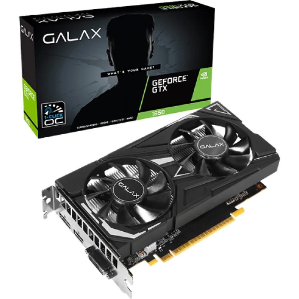 Placa de Vídeo Galax GeForce GTX 1650 EX (1-Click OC) 4GB GDDR6 128-bit - 896 CUDA Cores, DisplayPort/HDMI/DVI, 65SQL8DS66E6