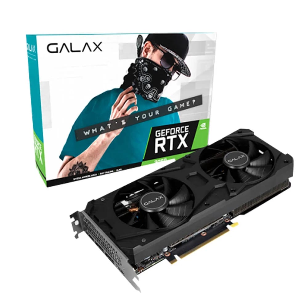 Placa de Vídeo Galax GeForce RTX 3060 (1-Click OC) 8GB GDDR6 128-bit - 3584 CUDA Cores, DLSS e Ray Tracing, 15 Gbps, 36NSL8MD6OCC