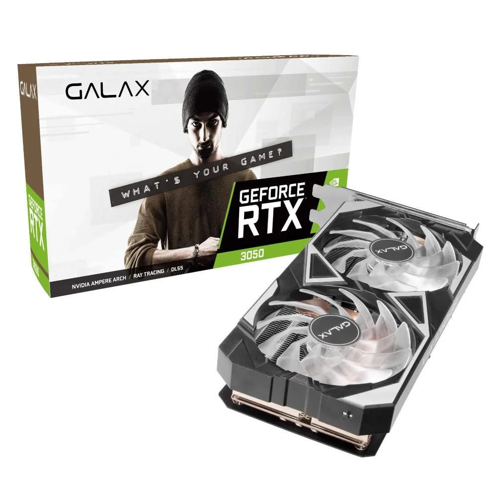 Placa de Vídeo Galax NVIDIA GeForce RTX 3050 EX 1-Click OC 8GB GDDR6 128-bit, LHR, DLSS, Ray Tracing, PCIe 4.0 - 35NSL8MD6YEX