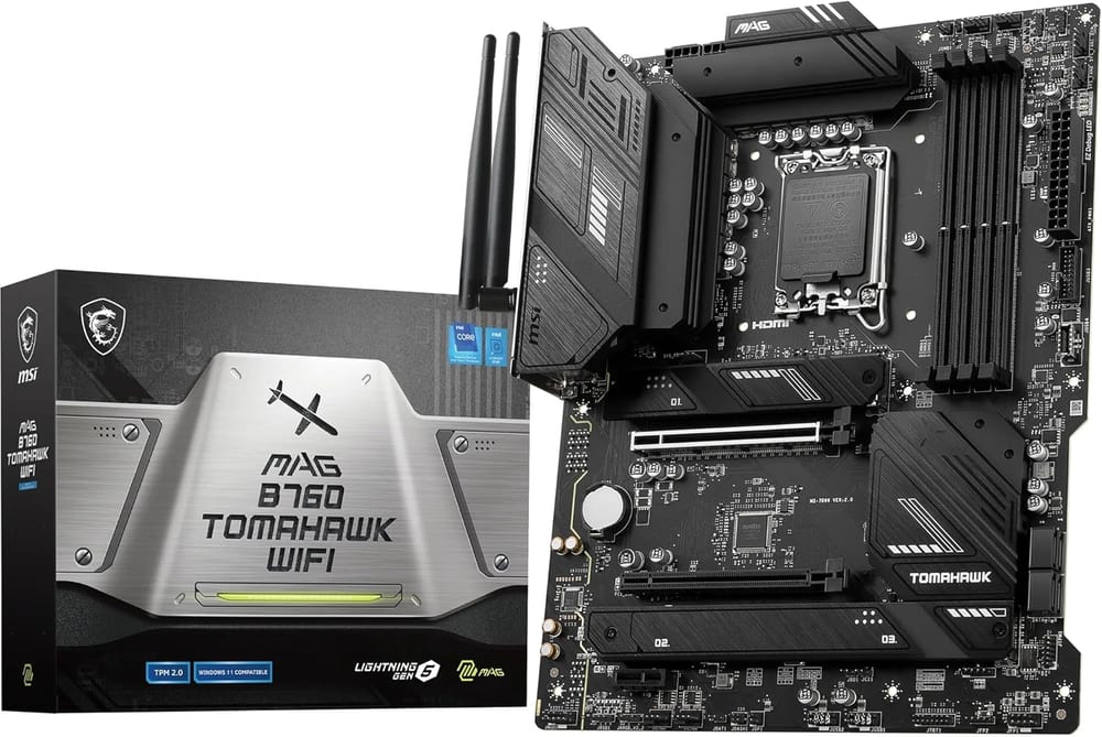 Placa-mãe MSI MAG B760 Tomahawk WiFi, Intel LGA1700, ATX, DDR5, PCIe 5.0, Triple M.2, Wi-Fi 6E, LAN 2.5G