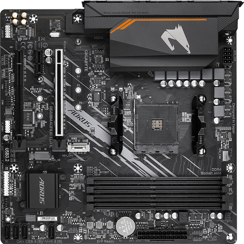 Placa-mãe Gigabyte B550M Aorus Elite AM4 Micro ATX DDR4